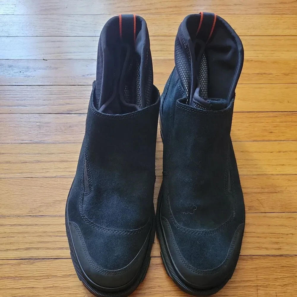 Swims NWOB Suede Ankle Boots with Zippers Size 11 US 44.5 EU in Solid black